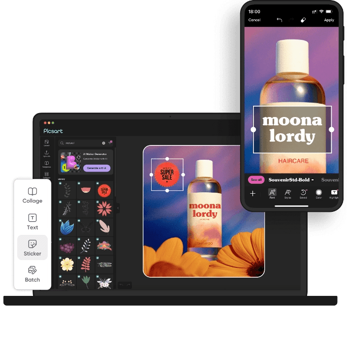 Shopify store design on mobile and desktop