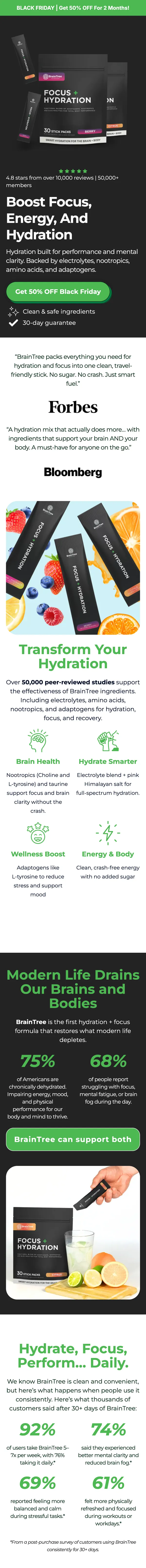 BrainTree Nutrition Shopify store designed and built by Expert101