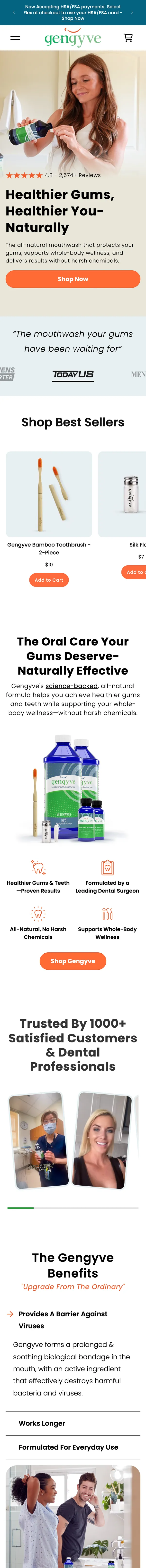 Gengyve Shopify store designed and built by Expert101