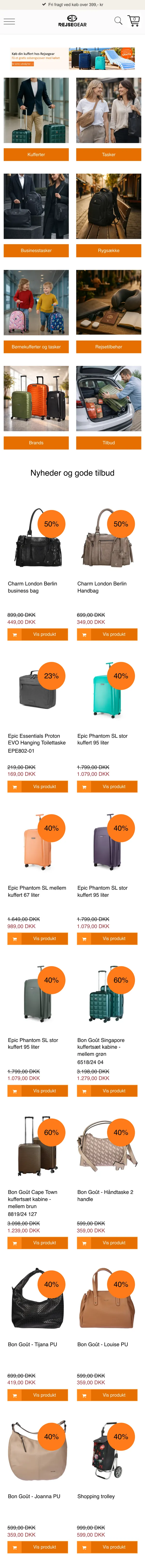RejseGear Shopify store designed and built by Expert101