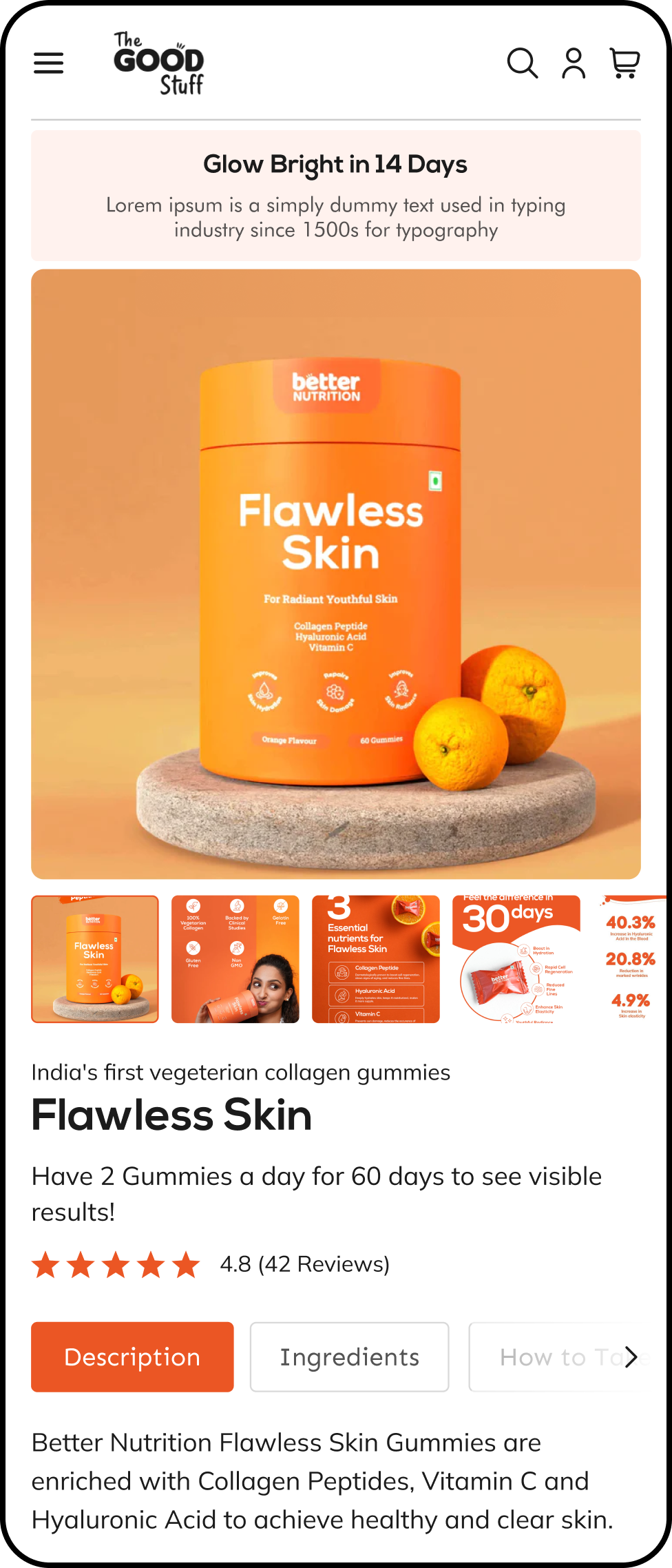 Product media that does not block the fold